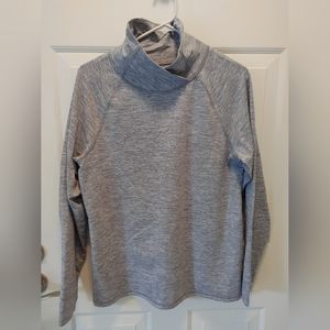 Grey mock neck athletic pullover